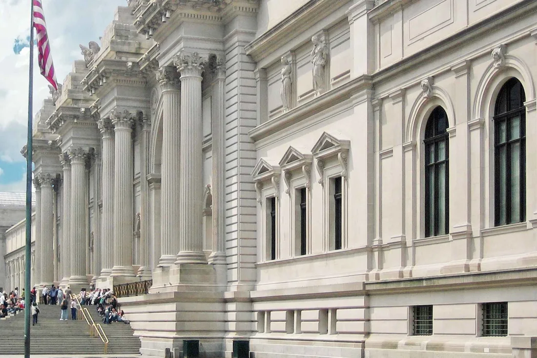 The Beaux-Arts facade and grand steps of the Metropolitan Museum of Art, the largest of the art museums in New York